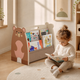MORENDA Kids Bookshelf – Wooden Montessori Book Storage Organizer Bear Design